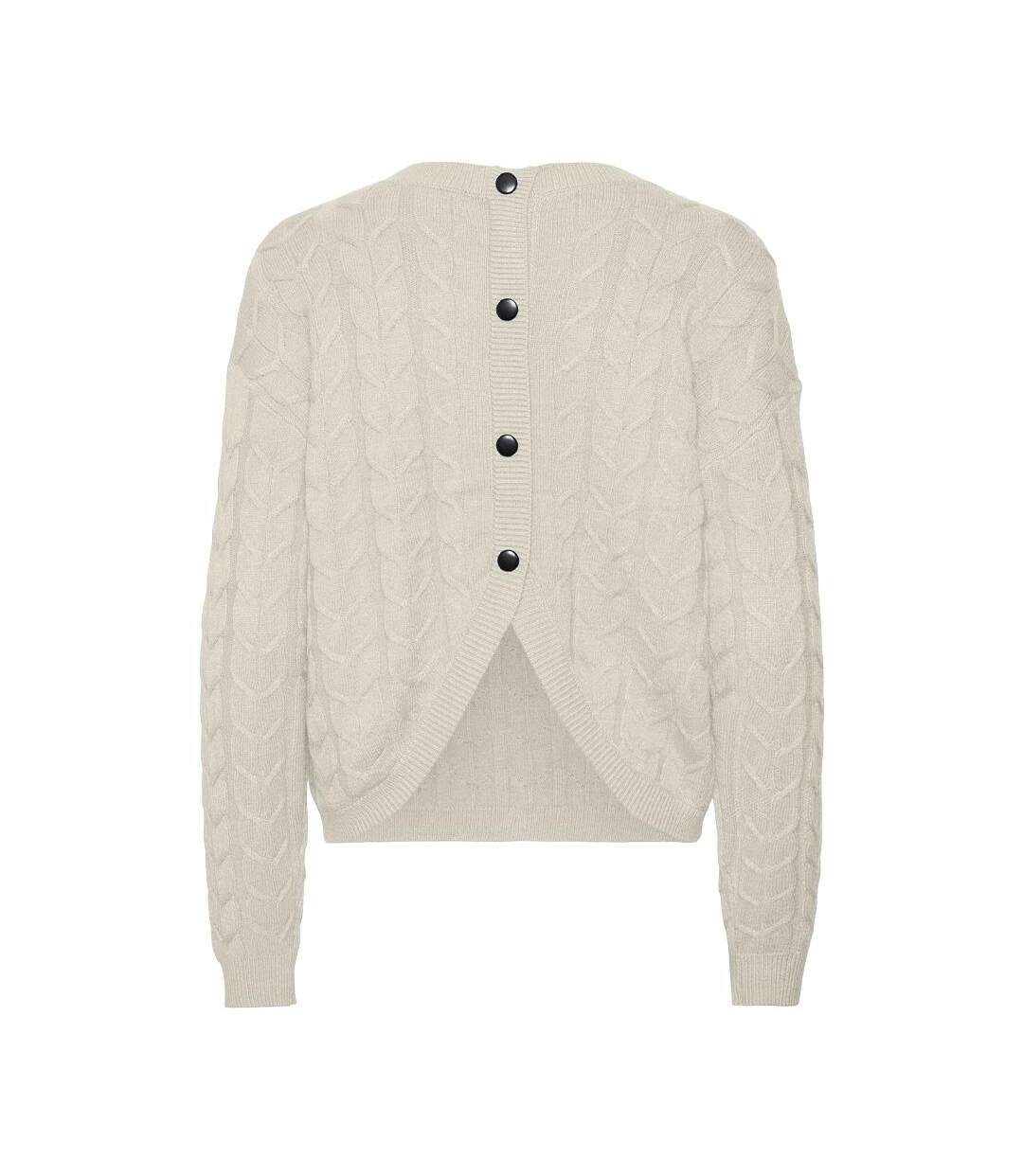 Pull beige femme vero moda tilda-2