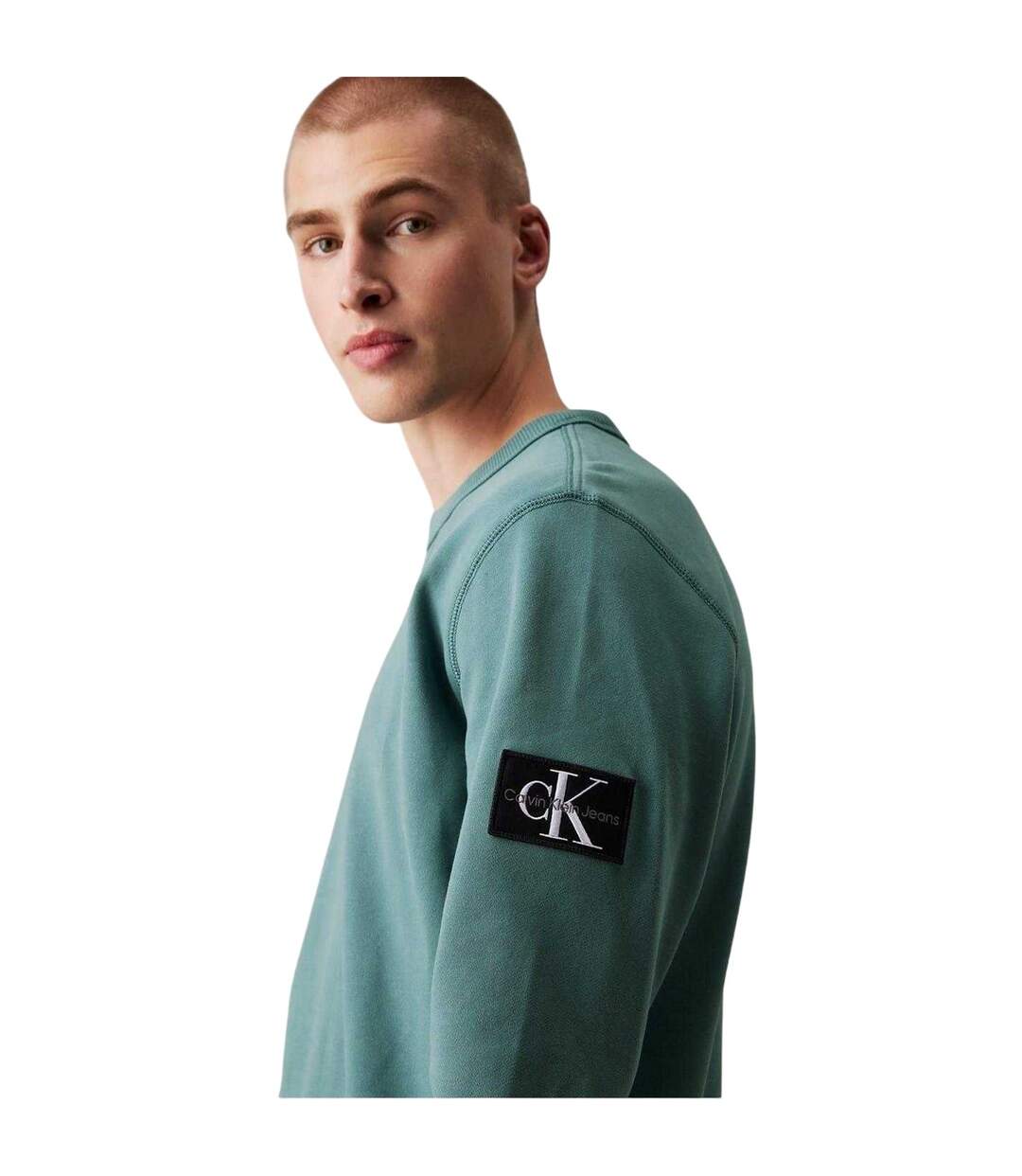 Mens Badge Crew Neck Sweatshirt North Atlantic Calvin Klein-3