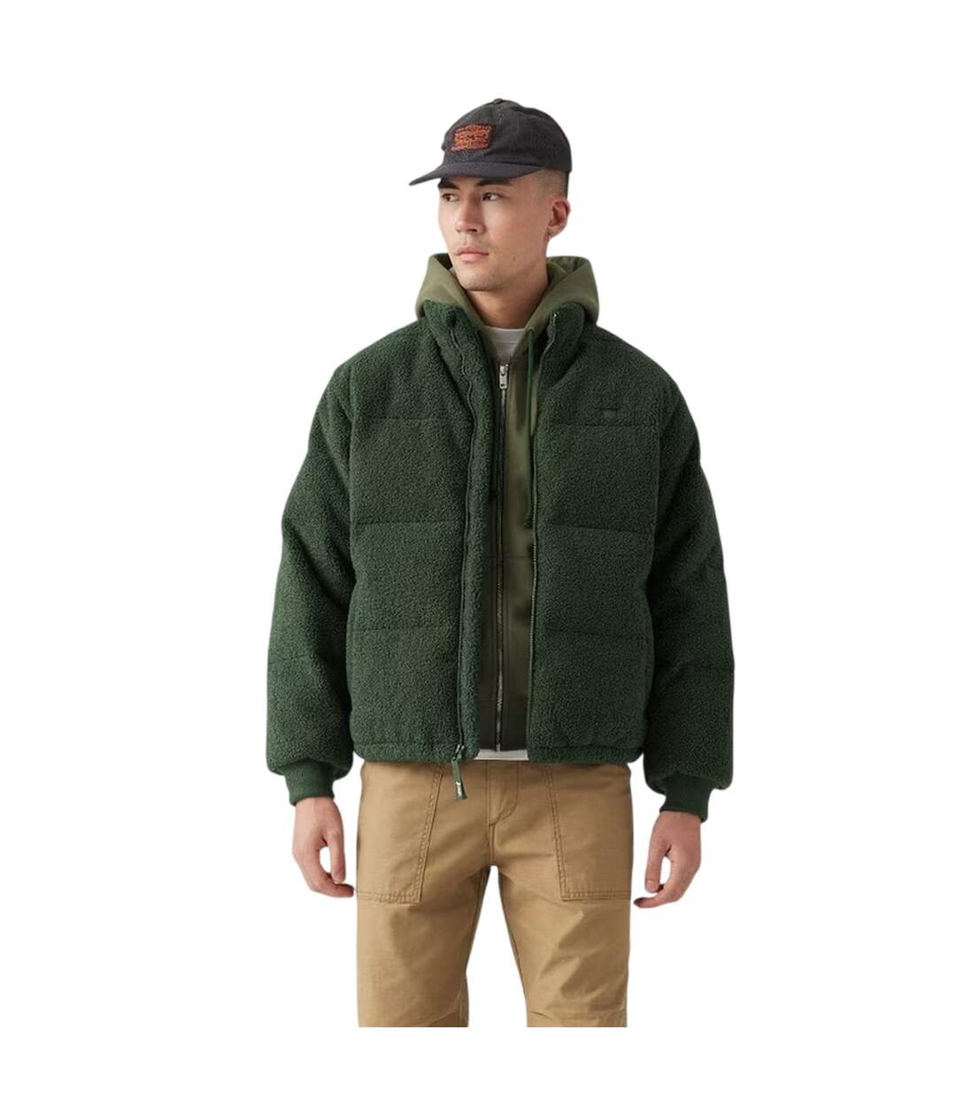 Mens Rocky Quilted Puffer Jacket Green Levis-2