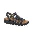 Womens/ladies Azia T-bar Sandals Black Cipriata-1