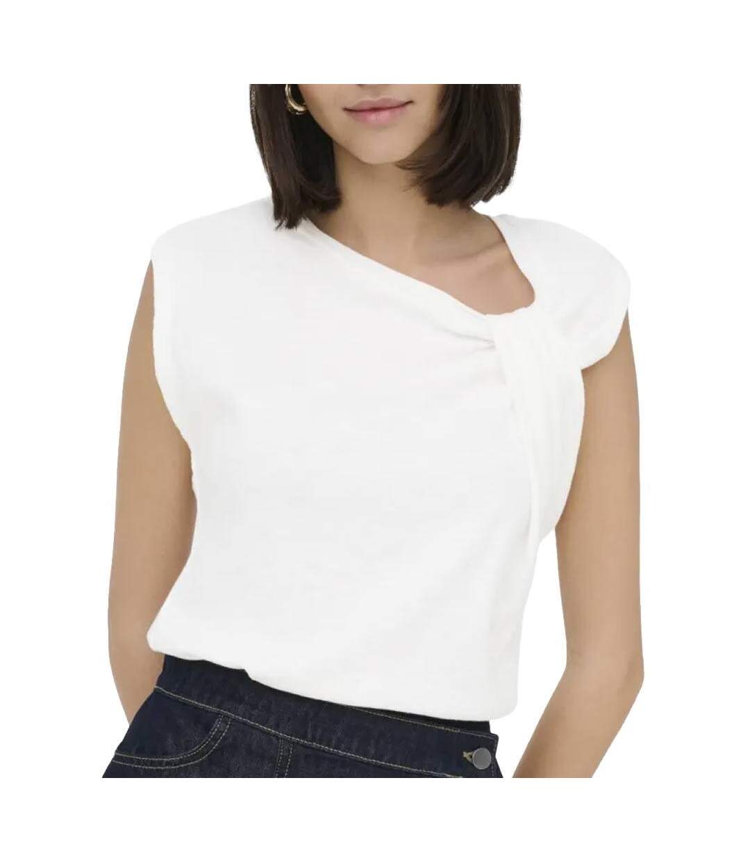 T-Shirt blanc femme jdy amy-1