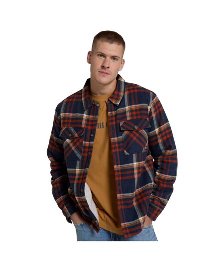 Mens Tide Plaid Organic Shirt Dark Blue Animal