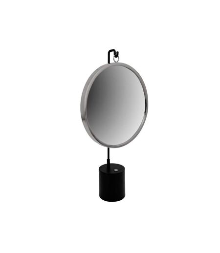 Paris Prix - Miroir à Poser Rond eleganca 75cm Noir & Argent