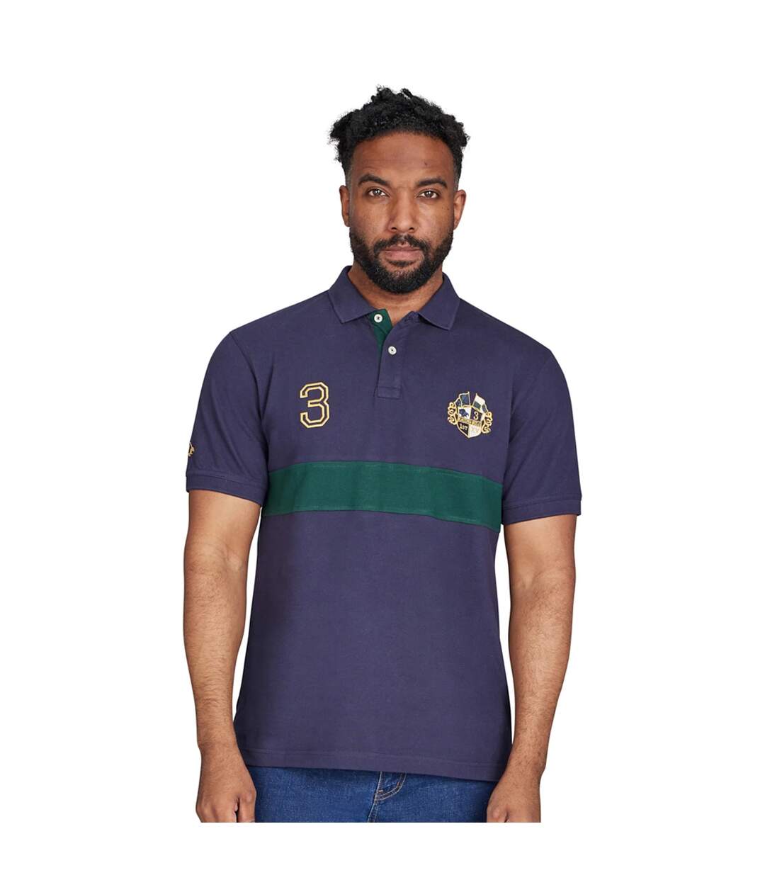 Polo homme bleu marine Raging Bull-3