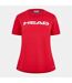 Womens/ladies Lucy Jersey Crew Neck Short-sleeved T-shirt Red White Head-1