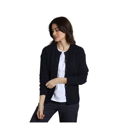 Womens/ladies Hayley Knitted Cardigan Navy Weird Fish
