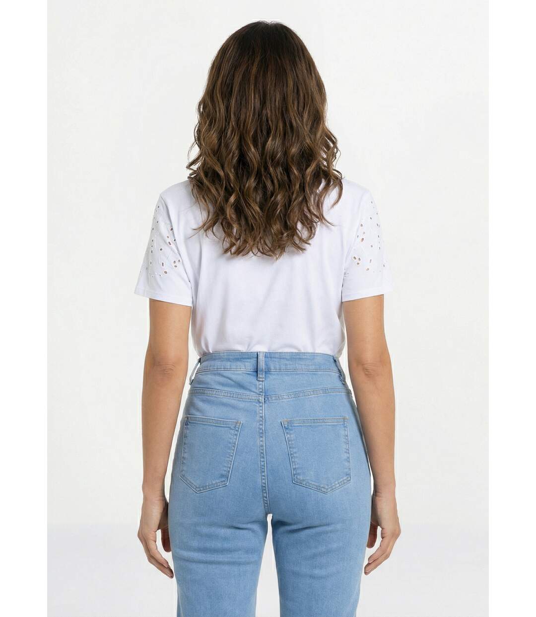 T-shirt manches courtes brodées coton stretch-2