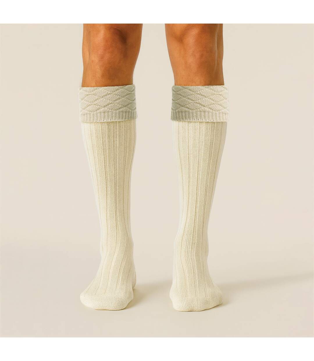 HJ Hall - Chaussettes Kilt Homme Premium Laine Motif Losanges Hautes-4