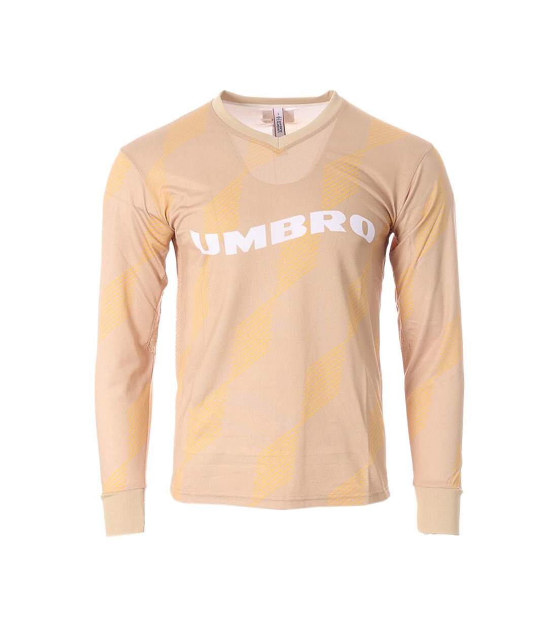 T-Shirt de sport beige homme umbro pitch crew - l-1