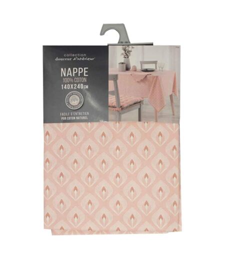 Nappe Imprimée en Coton Fina 140x240cm Rose