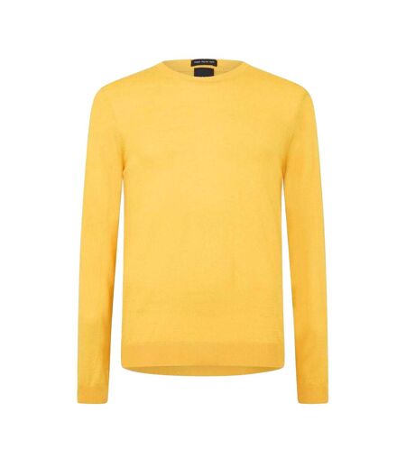 Mens Crew Neck Regular Sweater Top Yellow Boss