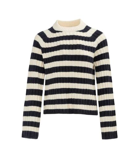 Pull Motif/style À Rayures Femme Bleu Marine Miso