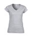 Gildan Ladies Soft Style Short Sleeve V-Neck T-Shirt (Sport Grey (RS)) - UTBC491