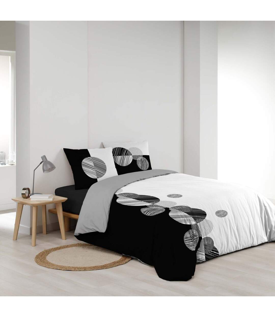 Parure de Lit 3 Pièces Stormi 240x220cm Noir-2