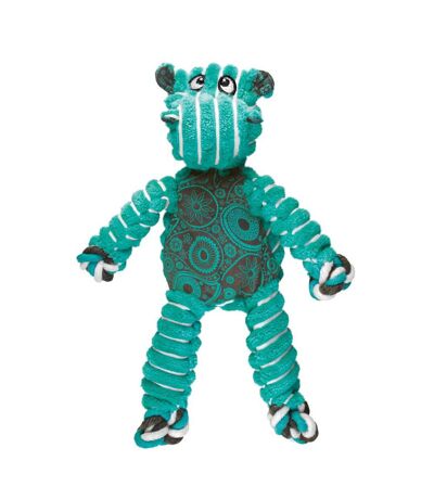 Floppy knots hippo dog squeak toy 8cm x 36cm x 19cm teal KONG