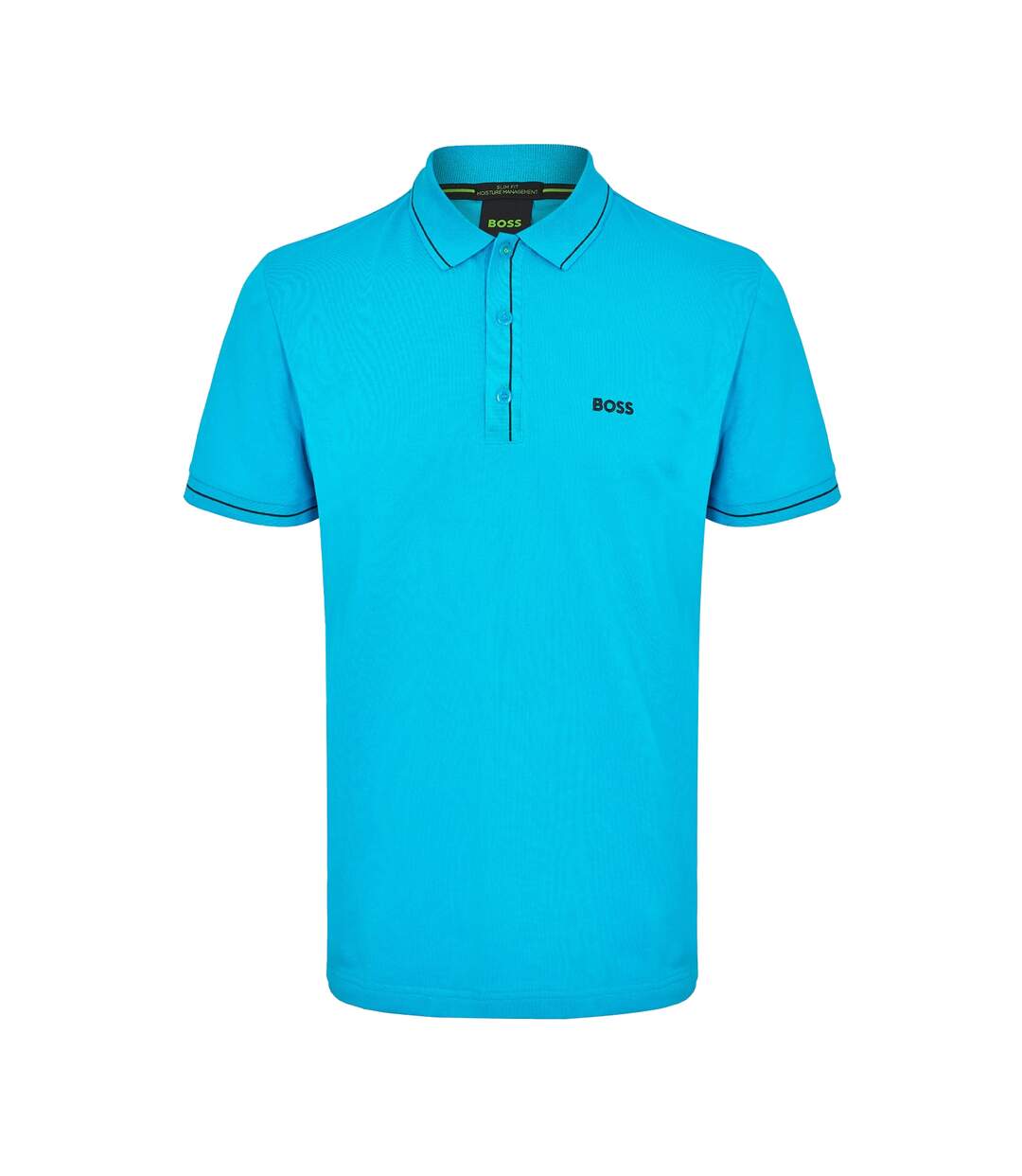 Mens Paddy Short-sleeved Polo Shirt Turquoise Aqua Boss-1