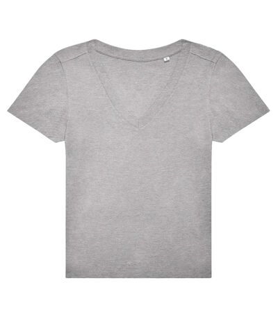 Womens/ladies #e150 v neck t-shirt sport grey B&C