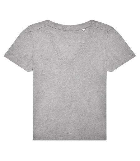Womens/ladies #e150 v neck t-shirt sport grey B&C