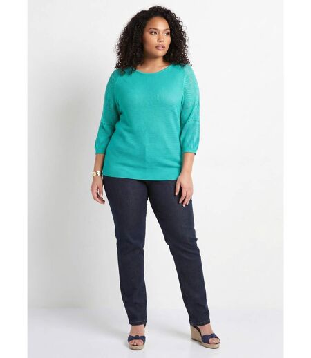 Pull léger manches 3/4 raglan col rond