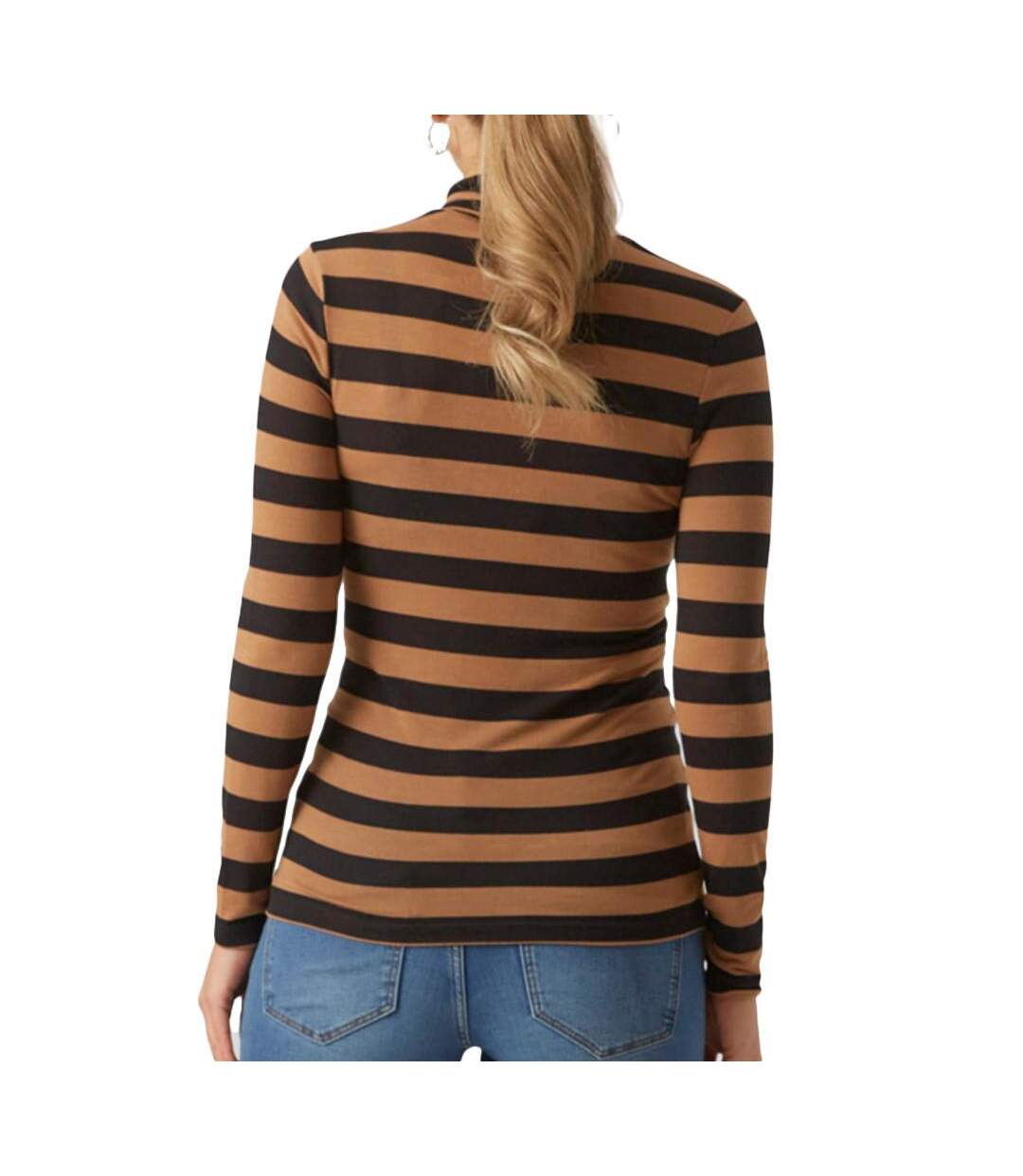 T-shirt manches longues orange/noir femme mamalicious nellie-2