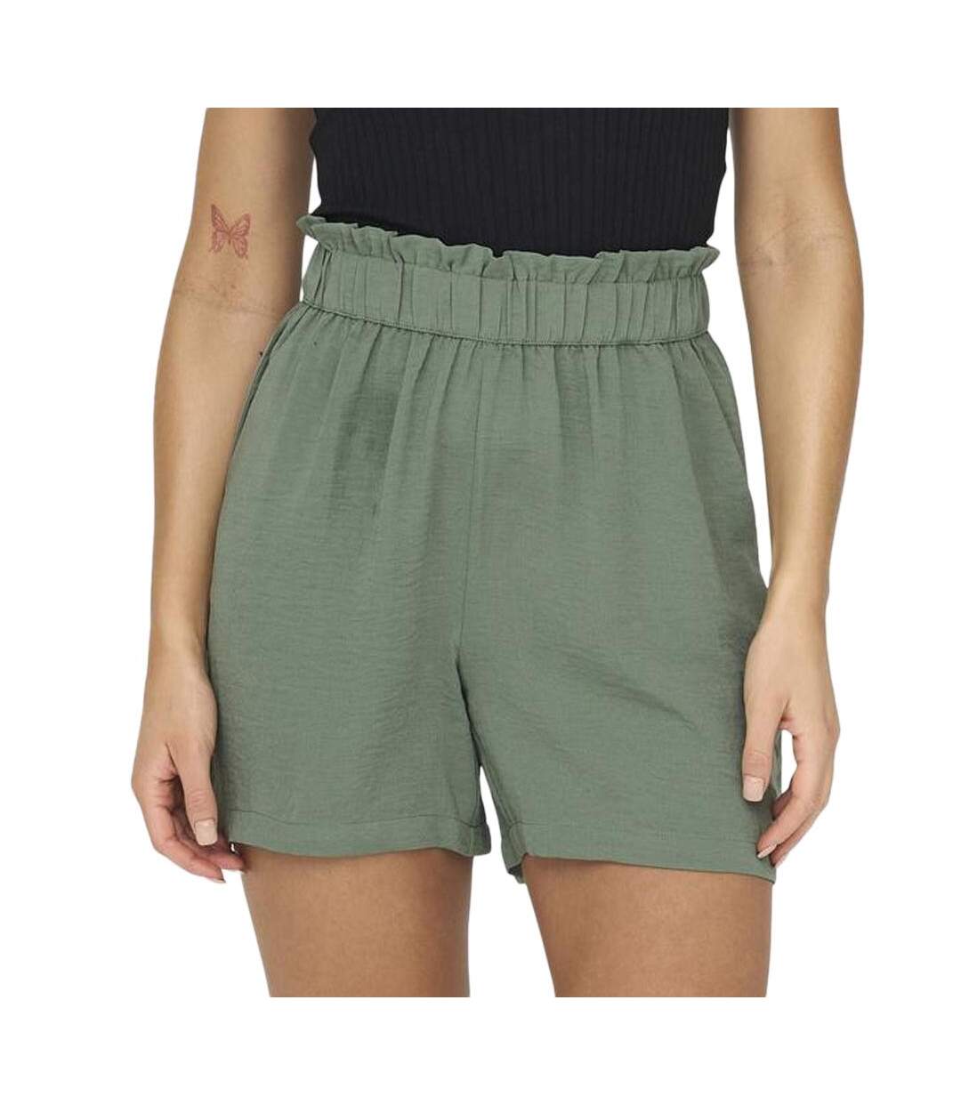 Short kaki femme jdy paperbag - 36-1