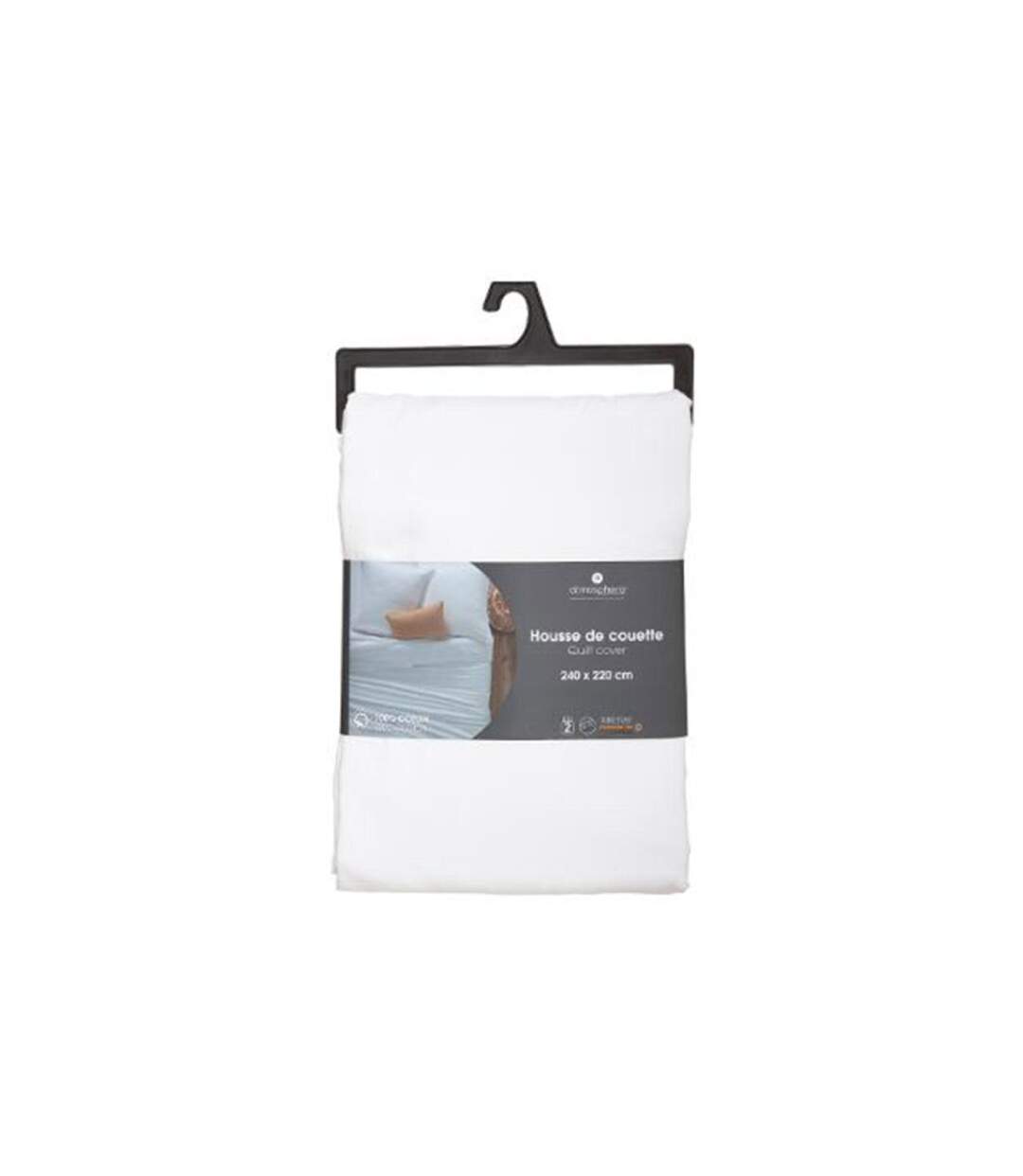 Housse de Couette Intérieur 240x220cm Blanc-3