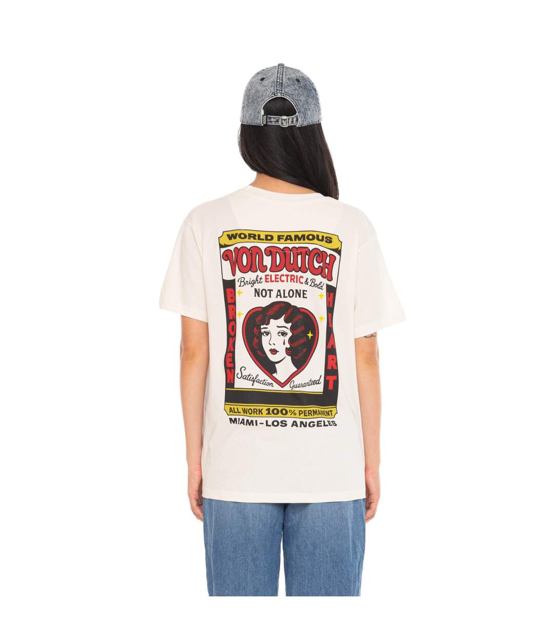 T-shirt femme col rond avec imprimé devant et dos Face Vondutch-3