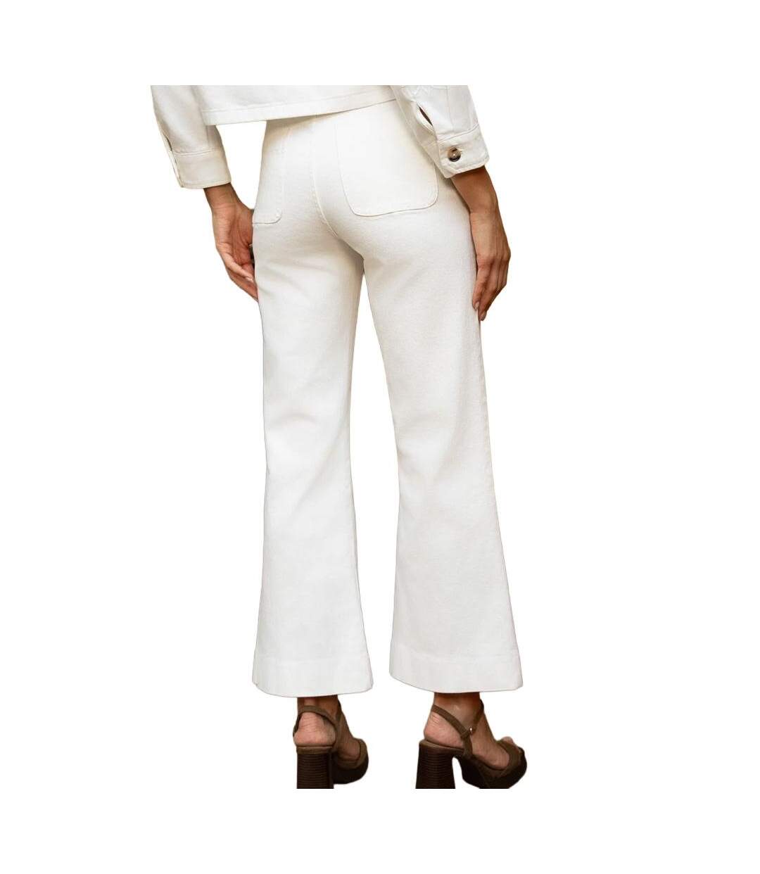 Jean flare blanc femme oraije  elenette 1-2