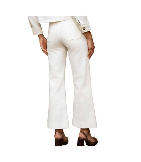 Jean flare blanc femme oraije  elenette 1