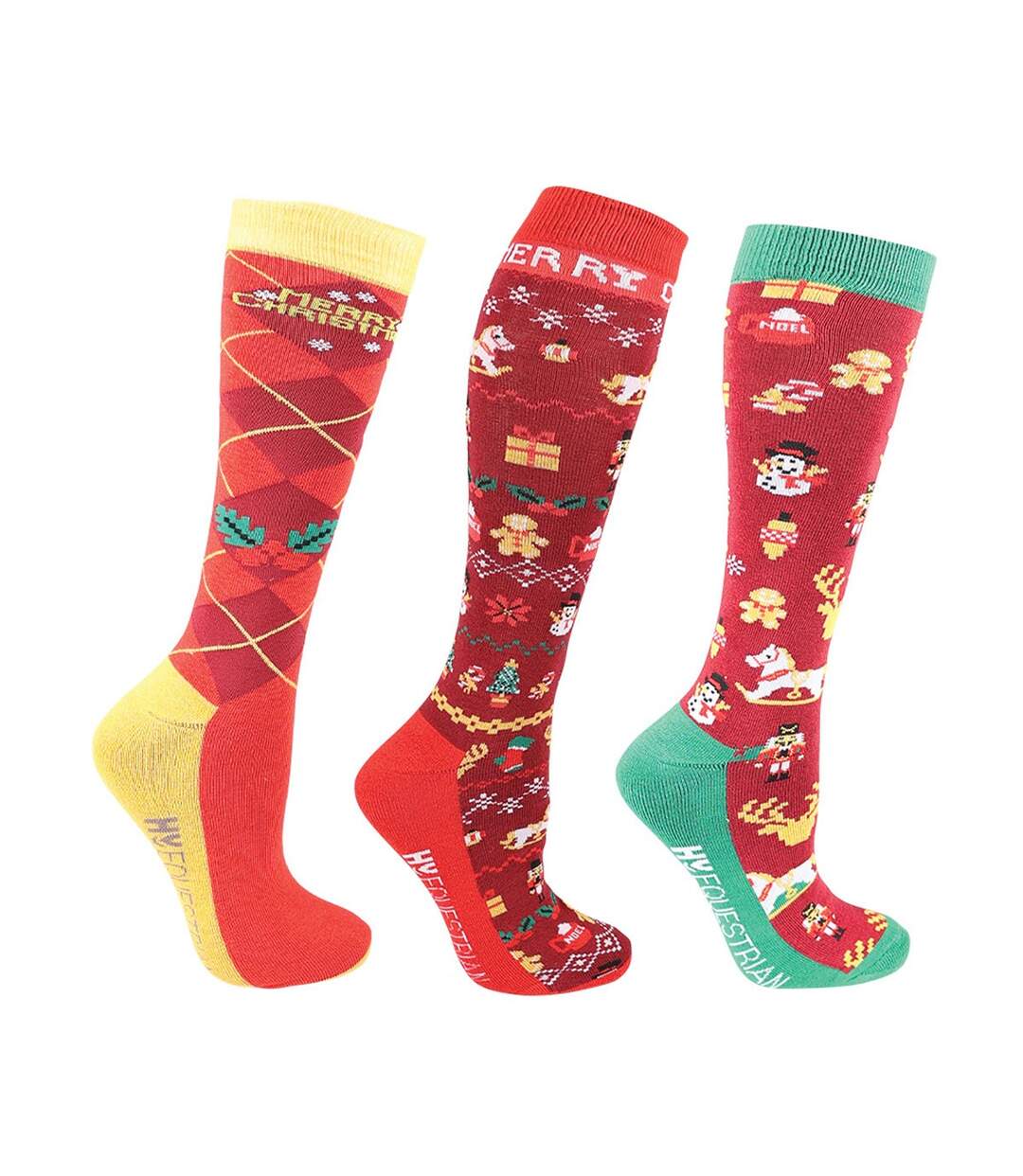 Chaussettes femme rouge / vert / doré HyFASHION-1