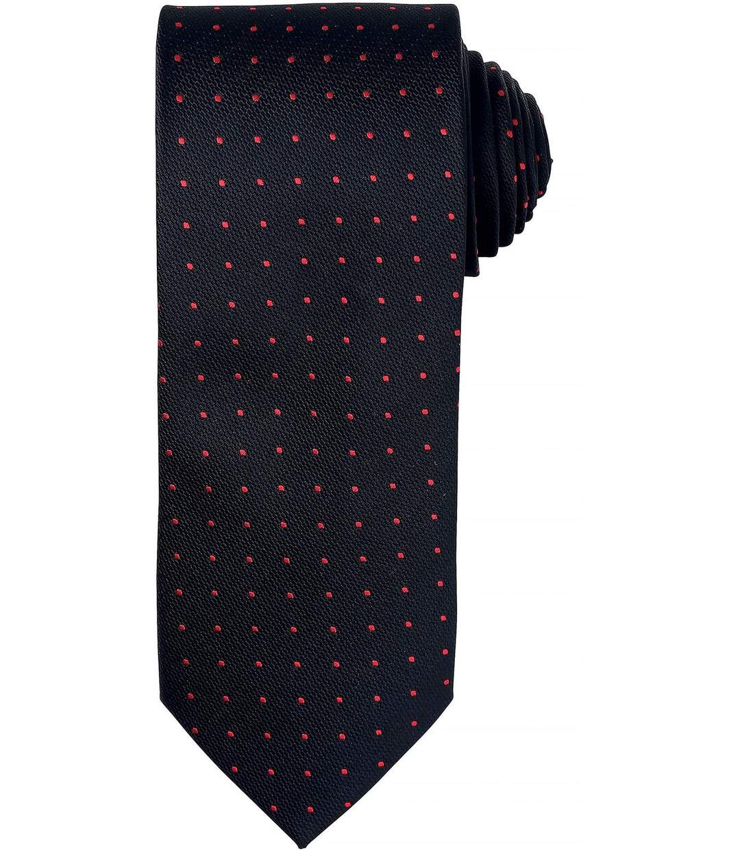Cravate à petits pois - PR781 - noir et rouge-2