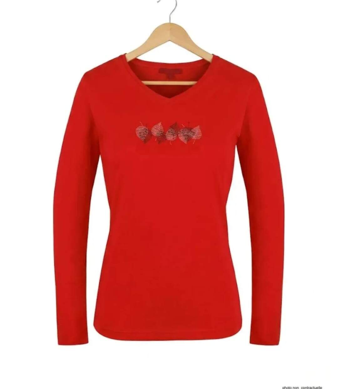Mayflower NERUDA1GT : Tee-shirt manches longues grande taille rouge en coton-2