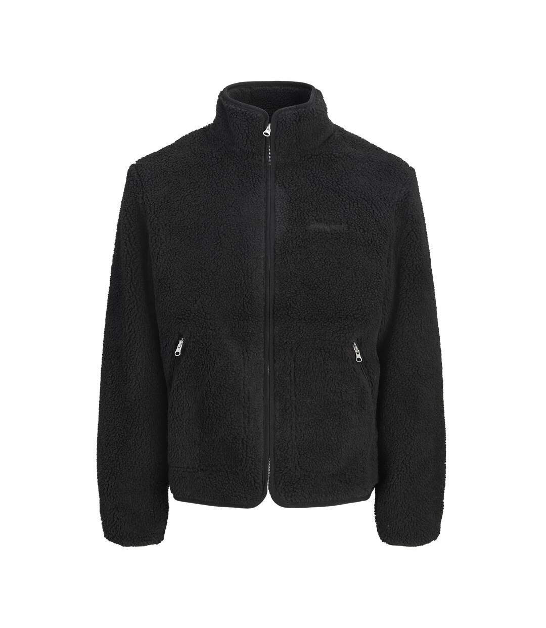 Veste polaire sherpa noire homme jack & jones teddy-2