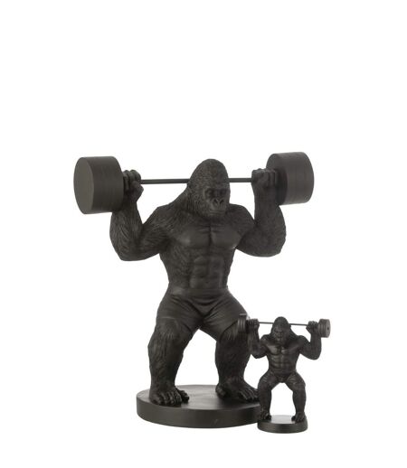 Statue Gorille en Résine Haltérophilie 62cm Noir