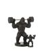 Statue Gorille en Résine Haltérophilie 62cm Noir-3