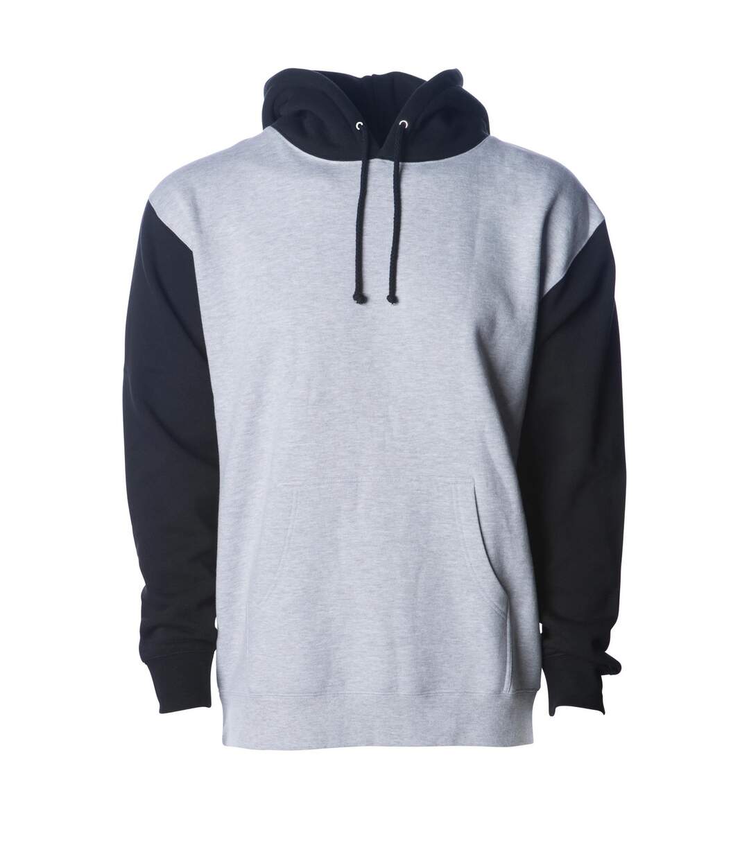 Sweat À Capuche Homme Gris Chiné Noir Independent-1