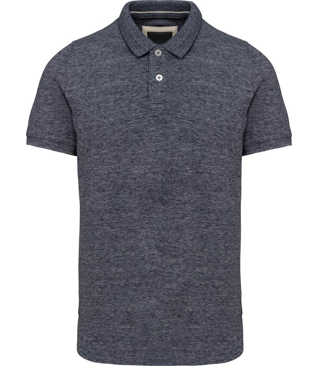 Polo vintage manches courtes - Homme - KV2206 - bleu nuit chiné-2