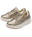 Womens/ladies Kora Leather Trainers Gold Lotus Shoes-3