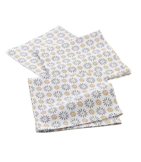 Lot de 3 Serviettes de Table Floreor 40x40cm Gris