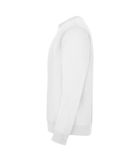 Unisex adult clasica crew neck sweatshirt white Roly