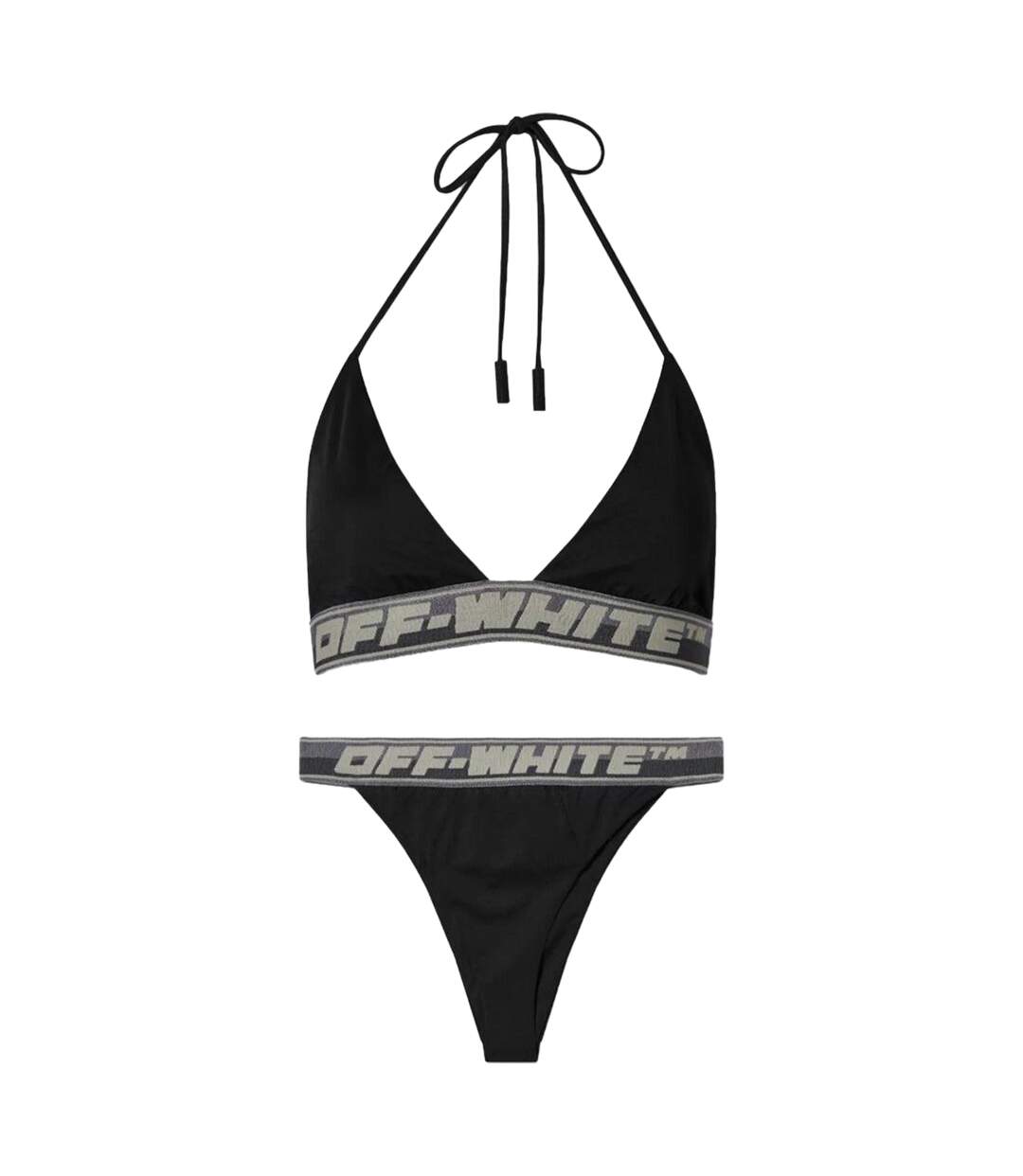 Maillot De Bain 2 Pièces Motif Logo Femme Noir Off White-2
