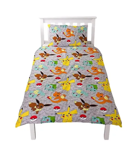 Repeat Print Reversible Duvet Set Multicoloured Pokemon