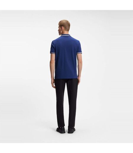 Mens Paddy Contrast Tipped Polo Shirt Medium Blue Boss