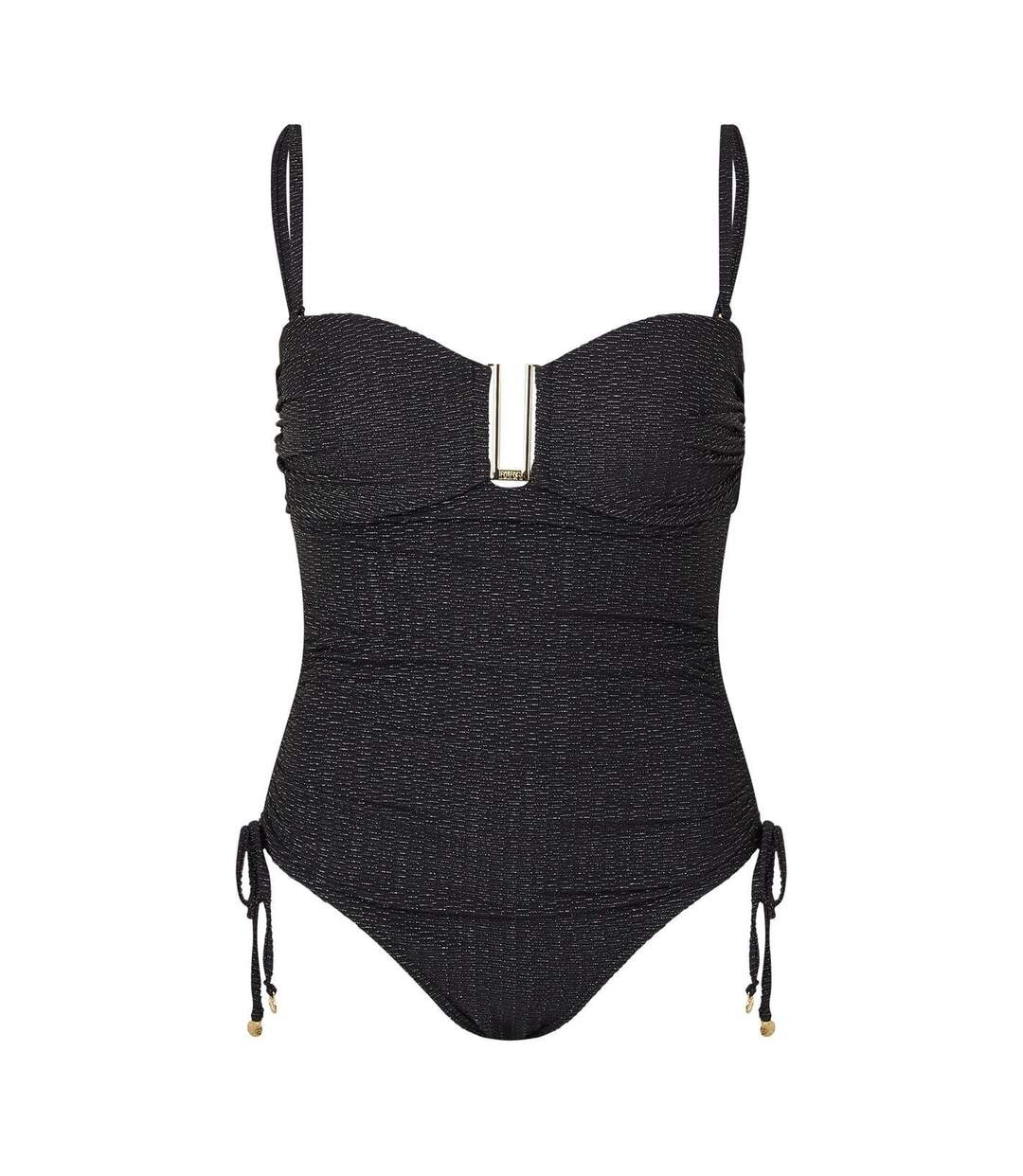 Womens/ladies Zebra Print One Piece Swimsuit Black Biba-1