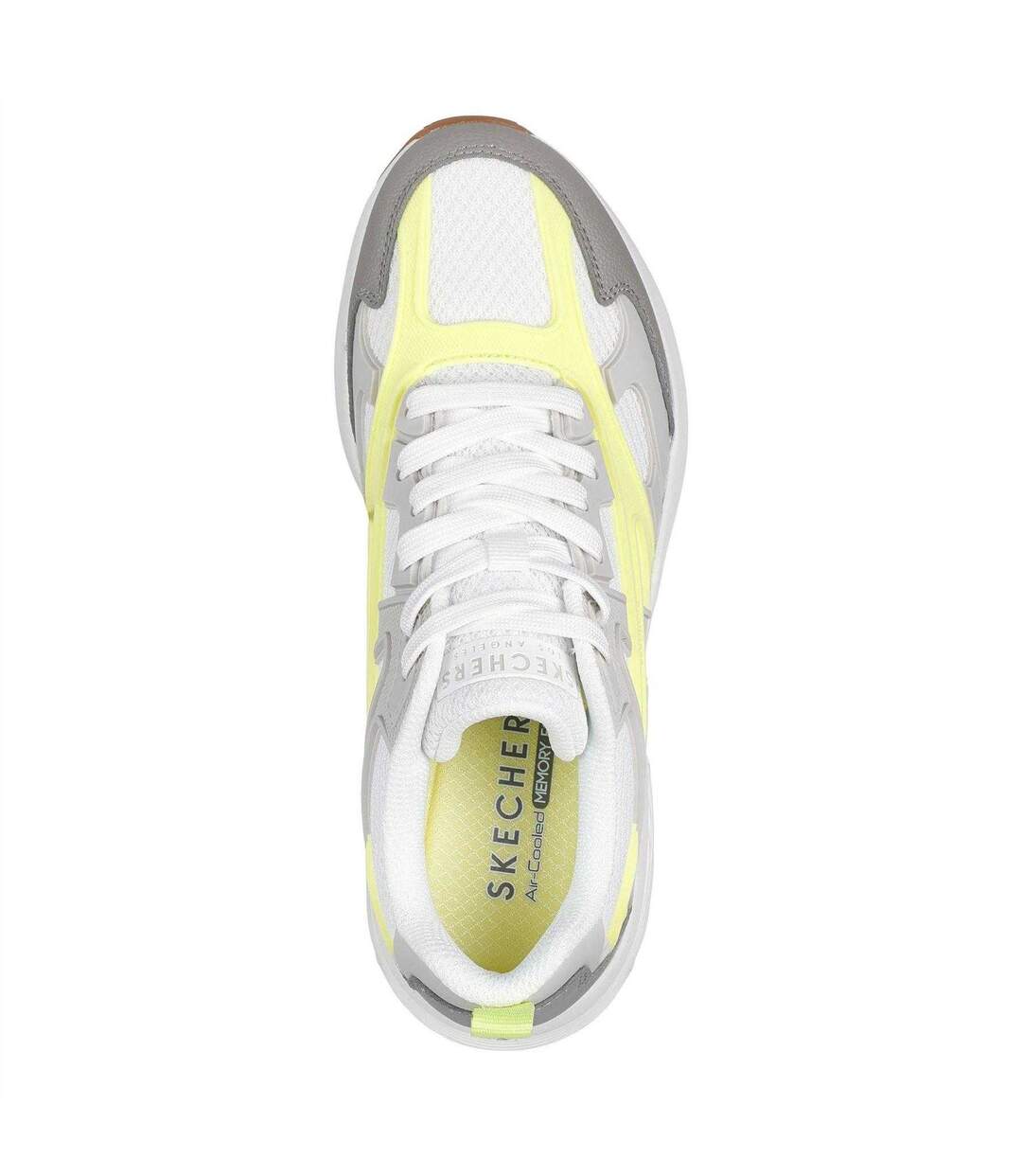 Womens/ladies Uno Mesh Trainers White Grey Skechers-3