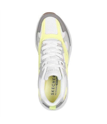 Womens/ladies Uno Mesh Trainers White Grey Skechers
