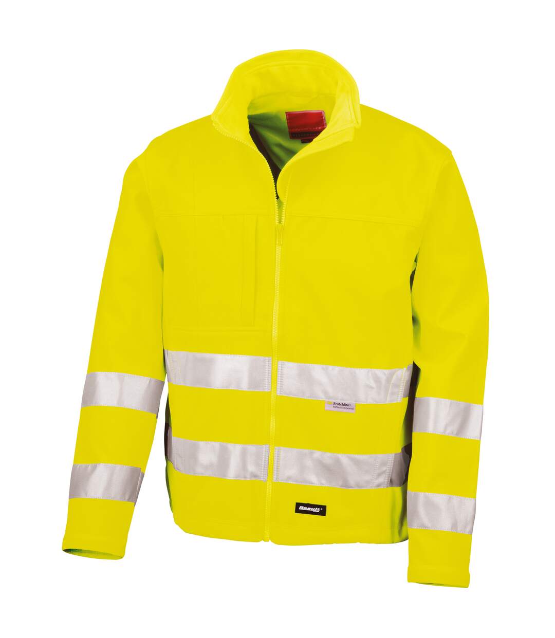 Result Core Mens High-Visibility Winter Blouson Softshell Jacket (Water Resistant & Windproof) (Pack of 2) (Flourescent Yellow) - UTRW6876