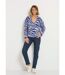 Pull col V maille mousseuse motif zèbre-3