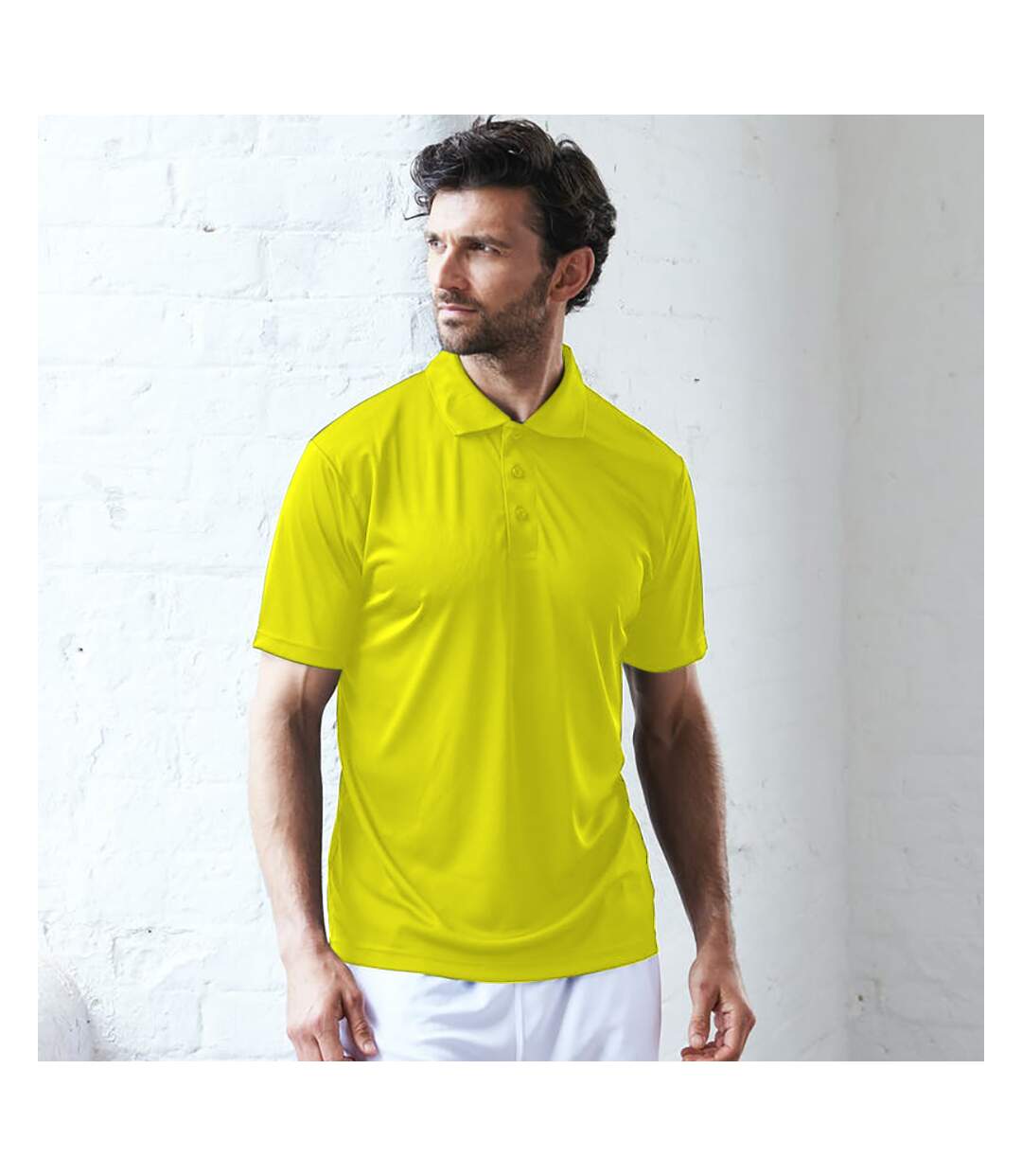 Just cool polo homme jaune AWDis