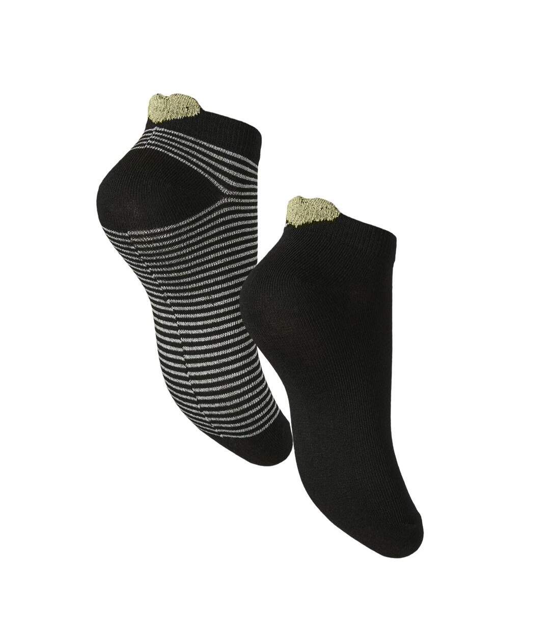 X2 paires de chaussettes noires femme pieces claura - taille unique-2